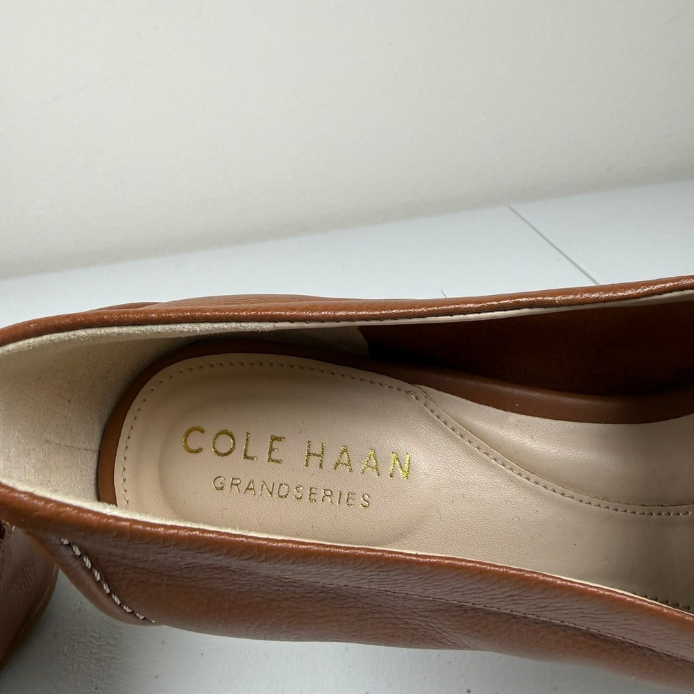 Cole Haan Womens 7 Caddie Bow Loafers Brown Leather GrandSeries W18162 Classic - Picture 6 of 9